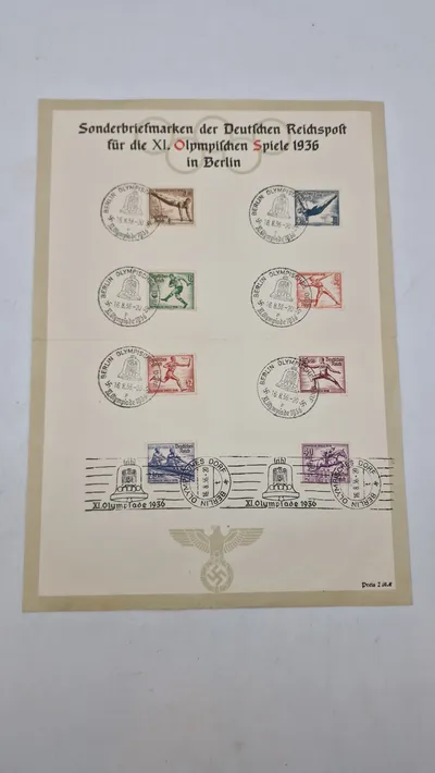Samling originale brevmærker/postmærker, olympiaden 1936