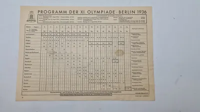 Originalt olympiade program fra 1936