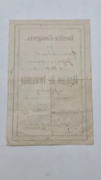 Originalt Dokument "Besitz-Zeugnis" (ejerbevis) for en Grenadier Johansen, dateret 15. oktober 1918. Det bekræfter, at Johansen er blevet tildelt "Abzeichen für Verwundete"