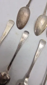 Samling 1800 tals provins sølv - vægt på sidste billede