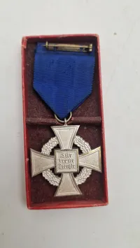 WW2 Tysk Treudienst 25 års medalje i æske. Original
