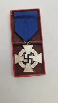 WW2 Tysk Treudienst 25 års medalje i æske. Original