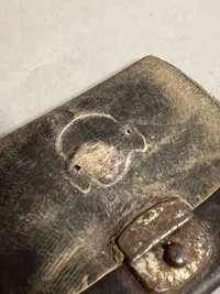 Original Tysk SS soldater pung, med aftryk af dødninge hoved