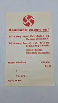 Original D.N.S.A.P mødeseddel