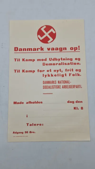 Original D.N.S.A.P mødeseddel