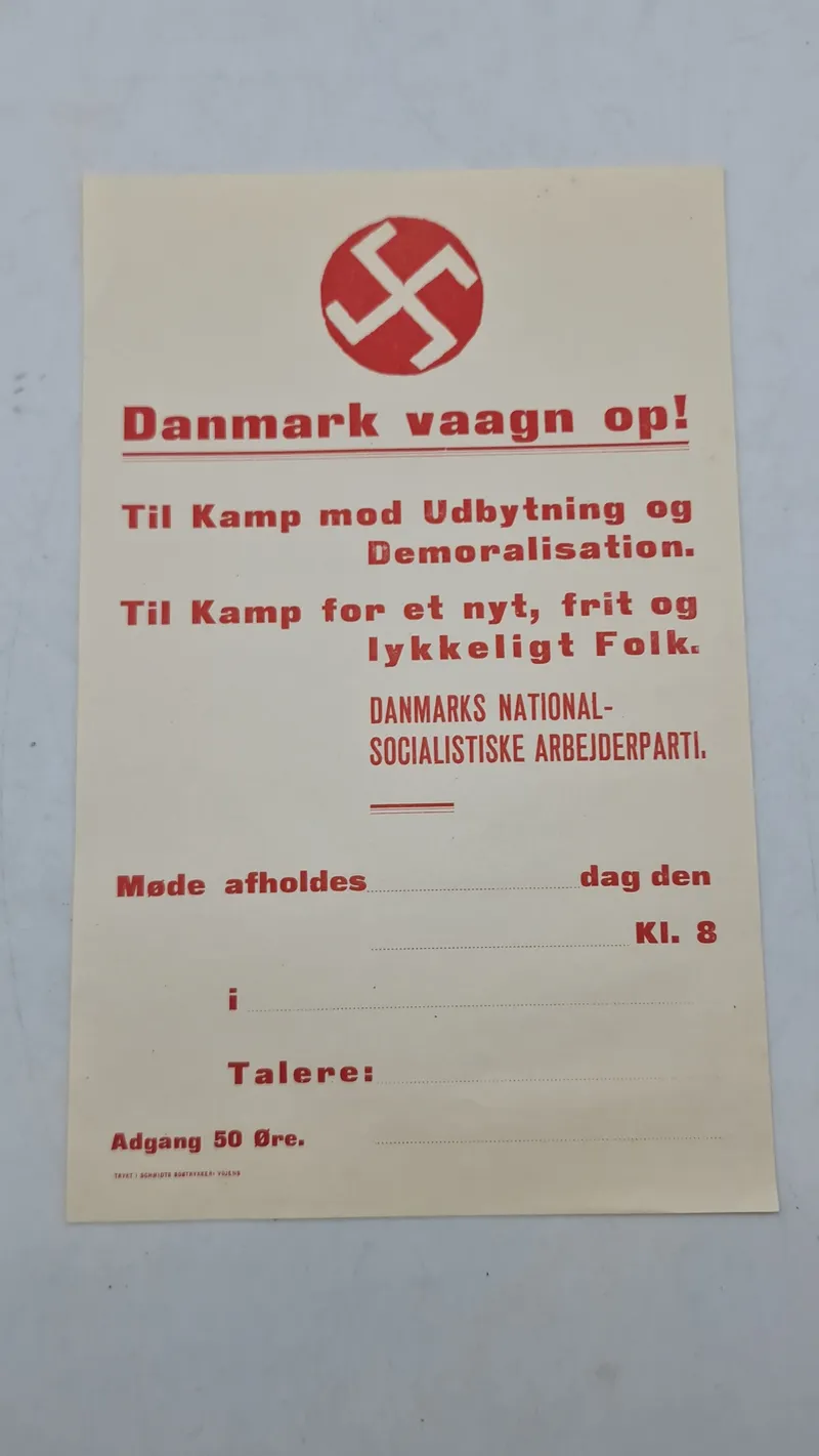 Original D.N.S.A.P mødeseddel