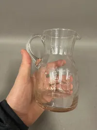 Original Mundblæst kande optisk stribet