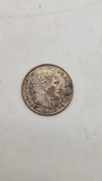 Originale danske sølvmønter, 25 øre fra 1905 & skilling fra 1866