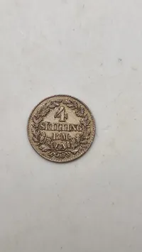 Originale danske sølvmønter, 25 øre fra 1905 & skilling fra 1866