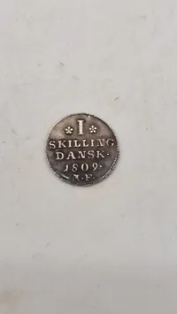 Original 1 skilling 1809, sølv 0,92 gram - højt møntskær