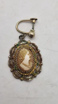 Cameo øreringe Sølv
