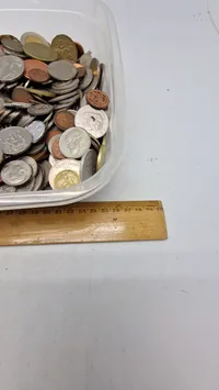 Stor samling mønter