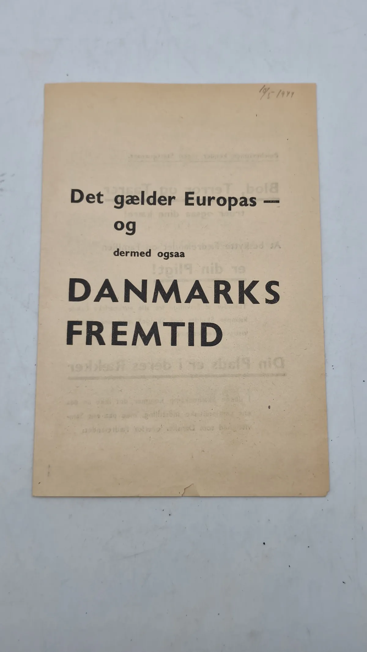 Original dansk hvervefolder til Waffen-SS