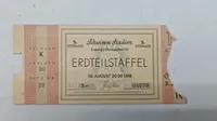Original billet til "Erdteilstaffel" (kontinentstafet) ved Sommer-OL i Berlin i 1936, afholdt i Schwimm Stadion (svømmestadion) den 16. august kl. 20.00.
