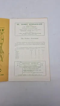 Originalt officielt program for en international hockeykamp mellem England og Tyskland, der blev spillet lørdag den 28. marts 1936 på Warwickshire County Cricket Ground.