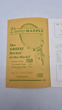 Originalt officielt program for en international hockeykamp mellem England og Tyskland, der blev spillet lørdag den 28. marts 1936 på Warwickshire County Cricket Ground.