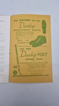 Originalt officielt program for en international hockeykamp mellem England og Tyskland, der blev spillet lørdag den 28. marts 1936 på Warwickshire County Cricket Ground.