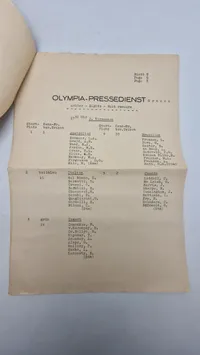 Originalt dokument fra Olympia Pressdienst 1936