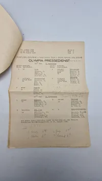 Originalt dokument fra Olympia Pressdienst 1936