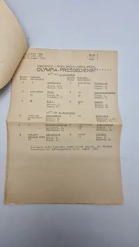 Originalt dokument fra Olympia Pressdienst 1936
