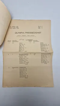 Originalt dokument fra Olympia Pressdienst 1936
