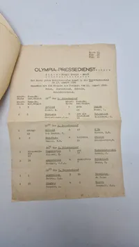 Originalt dokument fra Olympia Pressdienst 1936