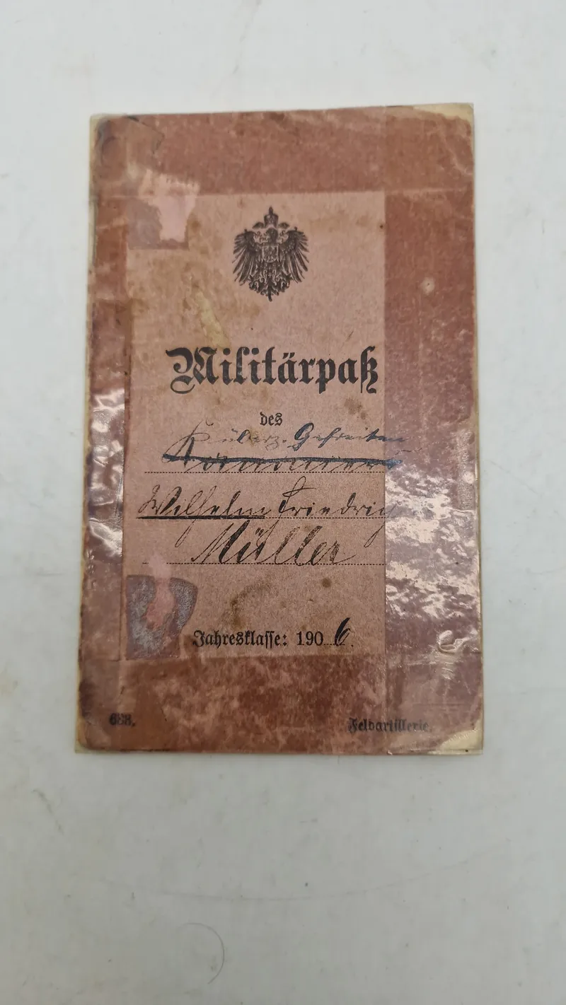 Originalt tysk ww1 militær pas