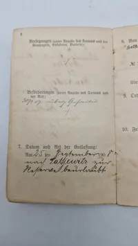 Originalt tysk ww1 militær pas