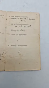 Originalt tysk ww1 militær pas