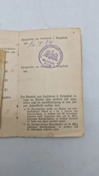 Originalt tysk ww1 militær pas