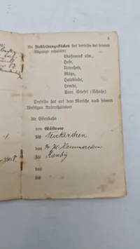 Originalt tysk ww1 militær pas