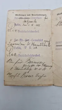 Originalt tysk ww1 militær pas