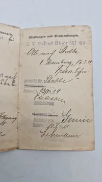 Originalt tysk ww1 militær pas