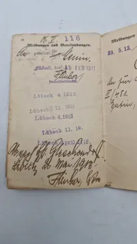 Originalt tysk ww1 militær pas
