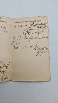 Originalt tysk ww1 militær pas