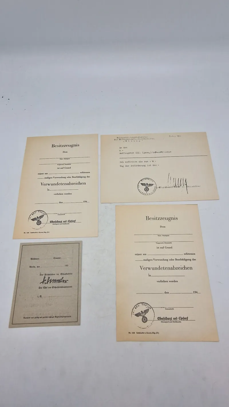 Samling ww2 urkunder mm - Efterkrigs