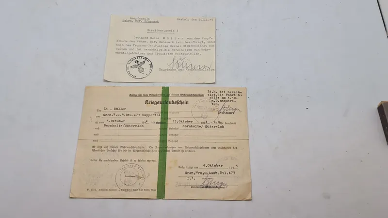 Original passerseddel oksbøl WW2 for Tysk feltpoliti