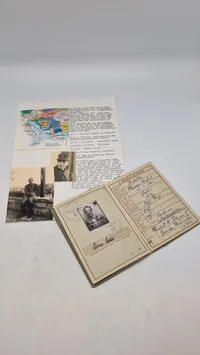Tysk WW2  Wehrpass med historie