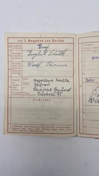 Tysk WW2  Wehrpass med historie