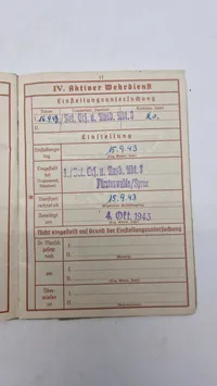 Tysk WW2  Wehrpass med historie