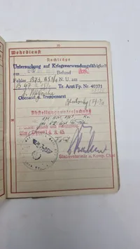 Tysk WW2  Wehrpass med historie