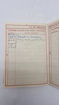 Tysk WW2  Wehrpass med historie