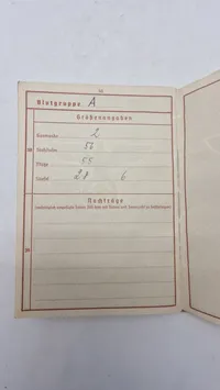 Tysk WW2  Wehrpass med historie
