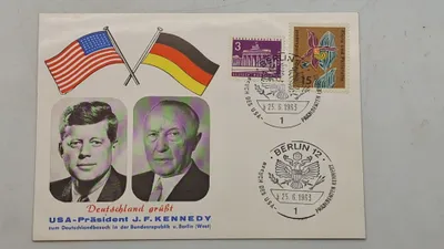 Førstedags kuvert fra John F. Kennedys besøg i Vesttyskland og Vestberlin i juni 1963.