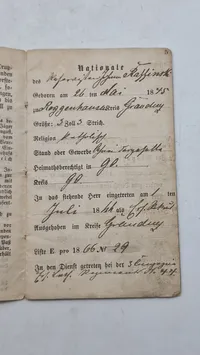 Originalt tysk ww1 militær pas