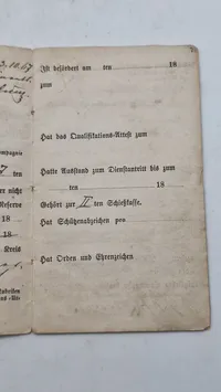 Originalt tysk ww1 militær pas