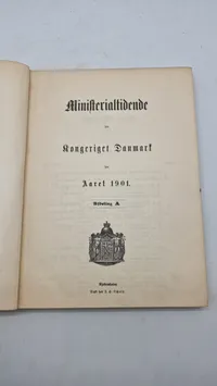 "Ministerialtidende for Kongeriget Danmark for Aaret 1901"