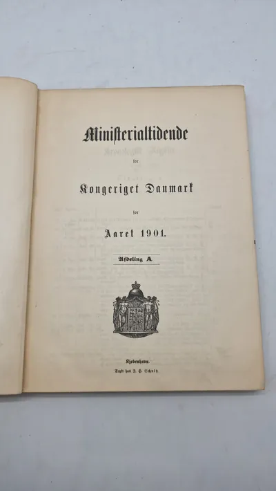 "Ministerialtidende for Kongeriget Danmark for Aaret 1901"