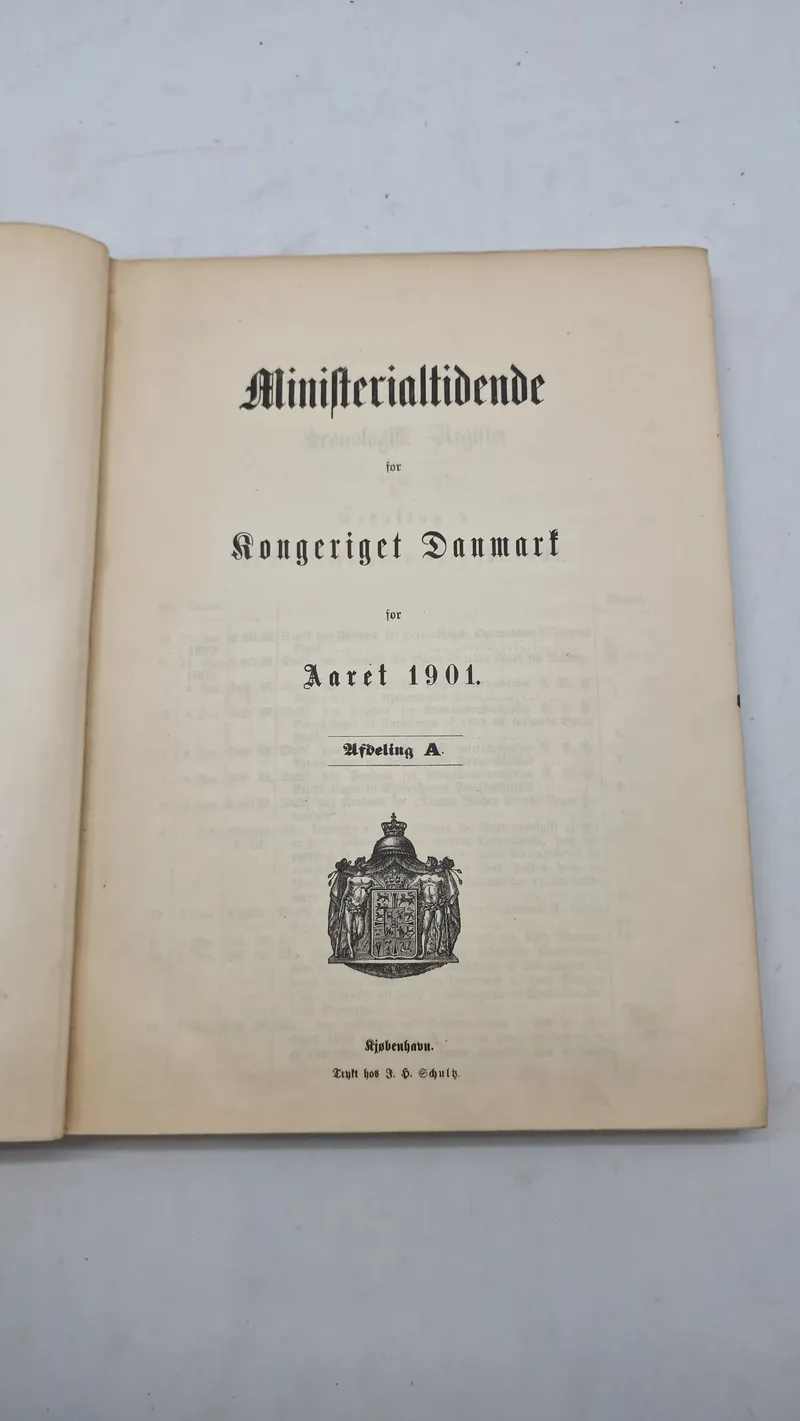 "Ministerialtidende for Kongeriget Danmark for Aaret 1901"
