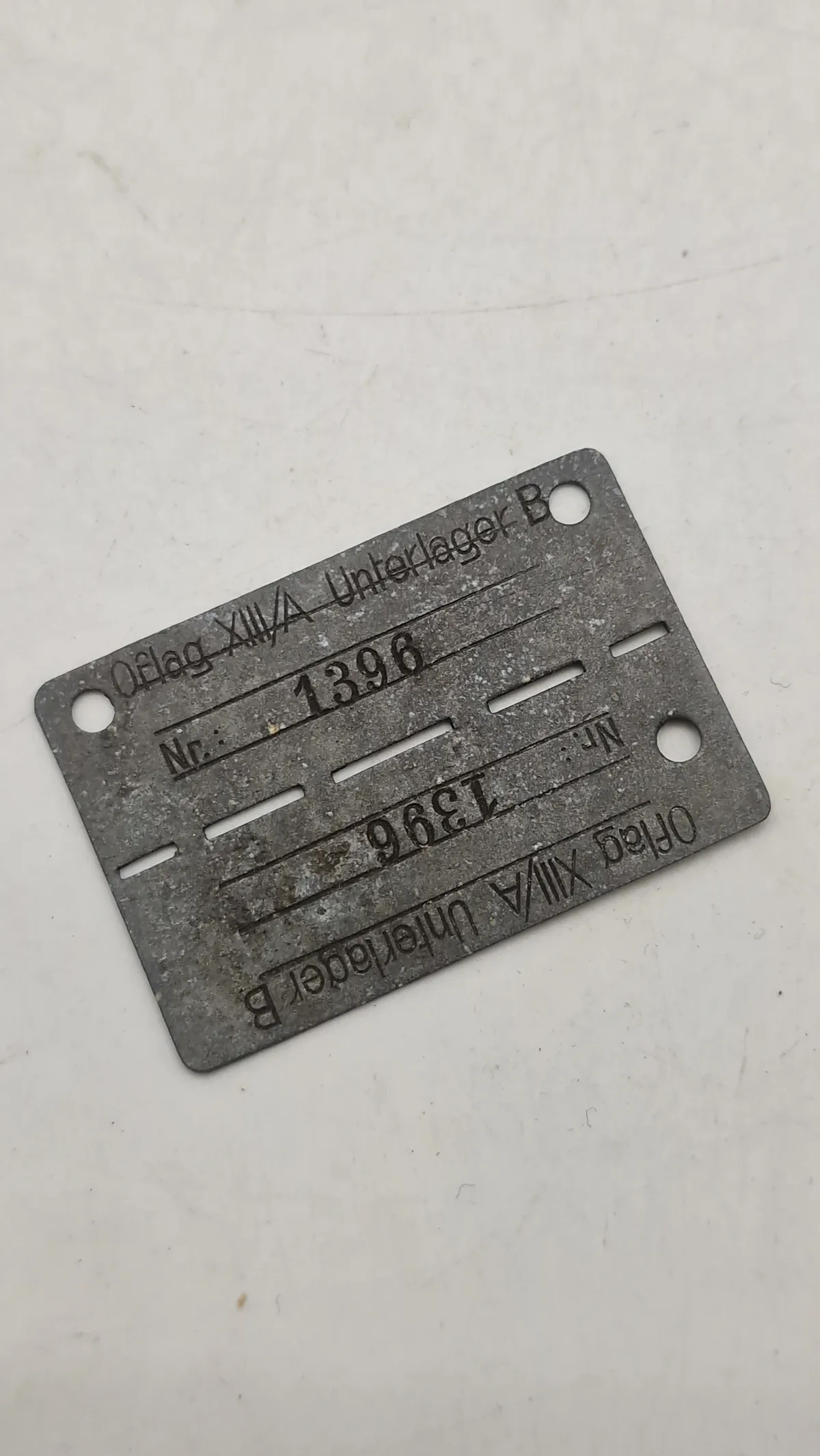 Original id brik fra Oflag XIII/A Unterlager B (Fangelejr)